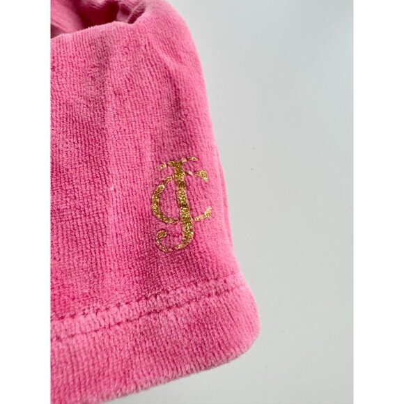 Girls' JUICY COUTURE Pink Velour Gold Logo Straight Leg Track Pants, Size 5 - Picture 4 of 11